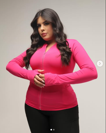 Jaqueta Fitness Feminina Manga Longa com Zíper